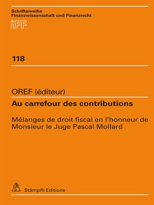 cover image of Au carrefour des contributions